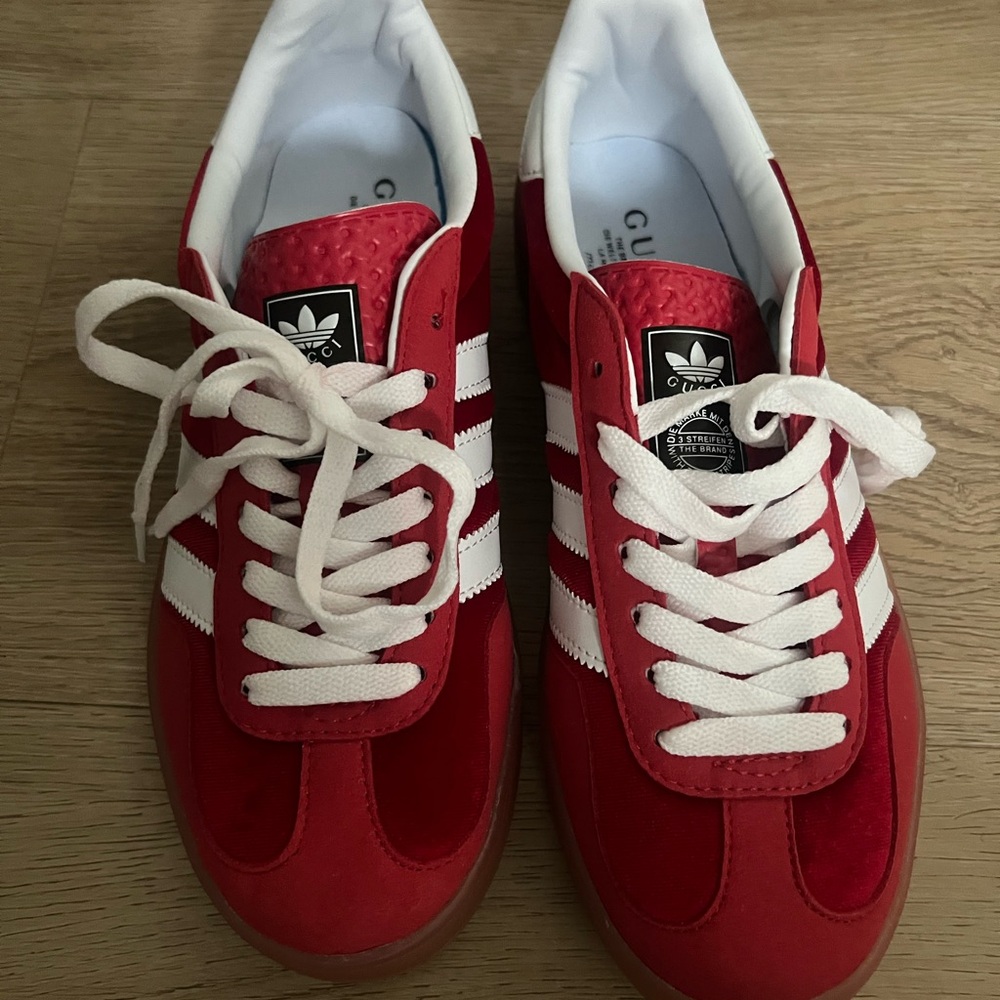 Red Gucci inspired Adidas Gazelle size 8.5 dupe